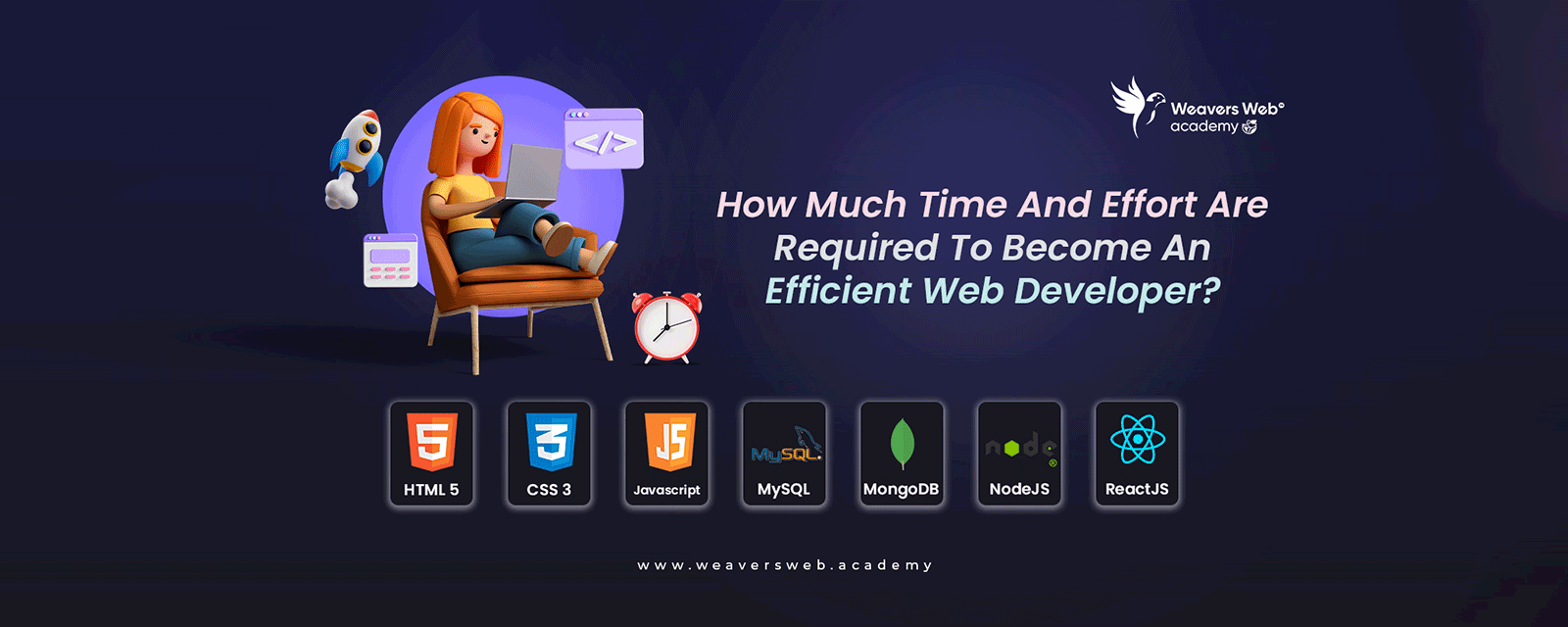 How much time and effort are required to become an efficient web developer?