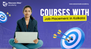Young woman with laptop doing courses with job placement in Kolkata.